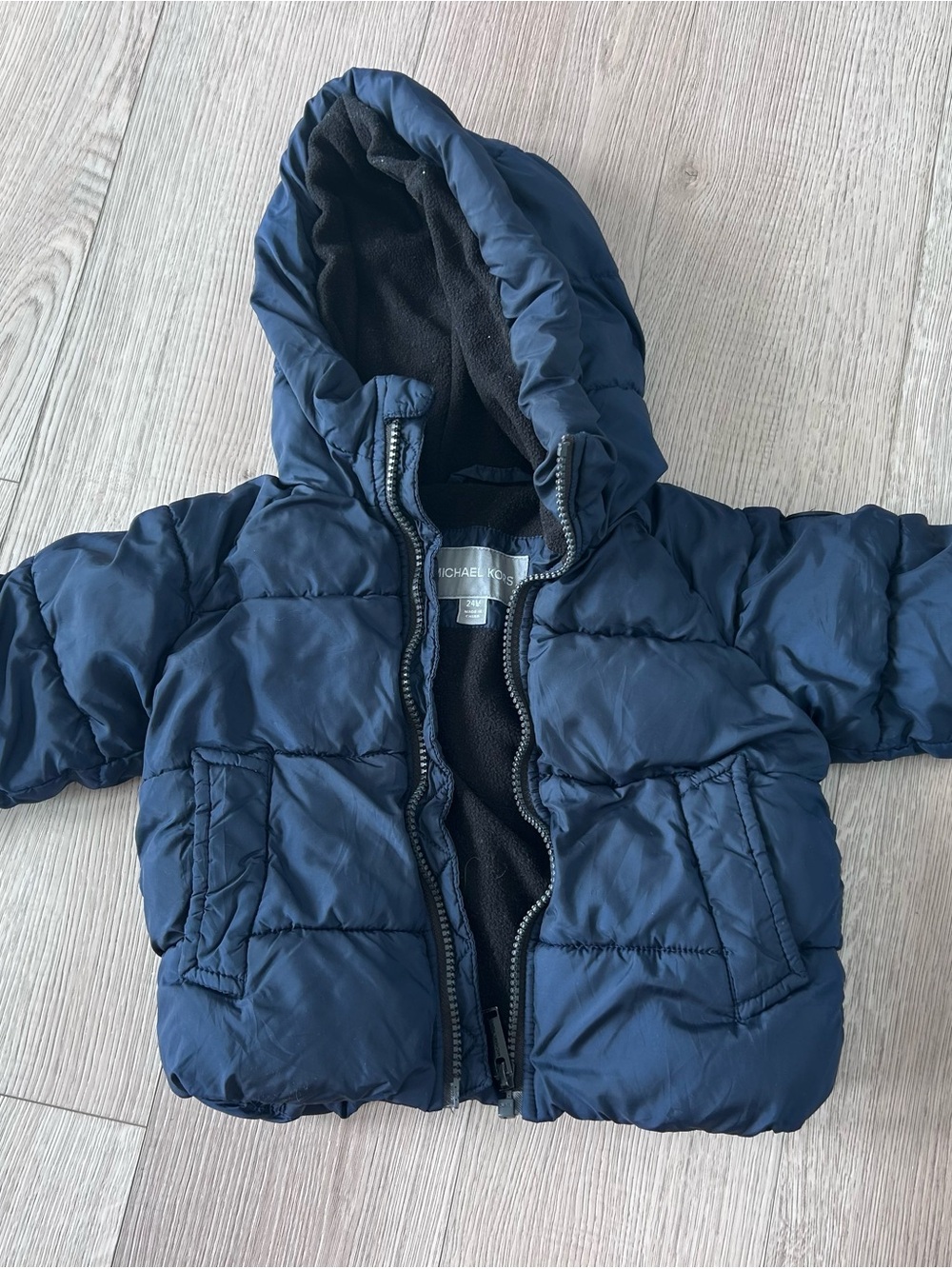 Michael Kors Kids Dark Blue Hooded Puffer Jacket
